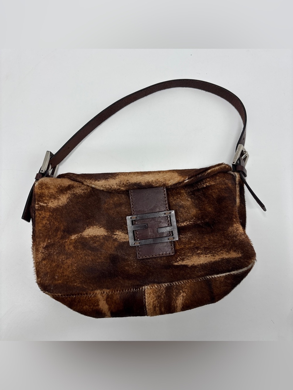Vintage Fendi Baguette bag Brown Pony hair Y2K - Picture 3 of 16